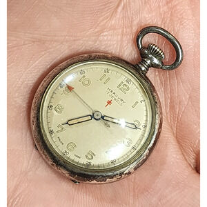 Mercury 17 Jewels Sterling Silver Ladies Pocket Watch Mechanical Swiss Made RARE